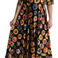 Dolce & Gabbana Multicolor Desserts A-line Maxi Silk Pie Dress