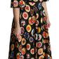 Dolce & Gabbana Multicolor Desserts A-line Maxi Silk Pie Dress