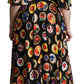 Dolce & Gabbana Multicolor Desserts A-line Maxi Silk Pie Dress