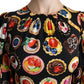 Dolce & Gabbana Multicolor Desserts A-line Maxi Silk Pie Dress