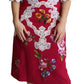 Dolce & Gabbana Red Floral Embroidered Sheath Dress