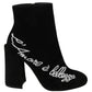 Dolce & Gabbana Black Suede L'Amore E'Bellezza Boots Shoes