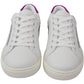 Dolce & Gabbana White Purple Leather Logo Womens Shoes