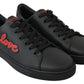 Dolce & Gabbana Elegant Leather Sneakers with Red Accents