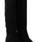 Dolce & Gabbana Black Suede Knee High Flat Boots Shoes