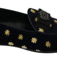 Dolce & Gabbana Blue Velvet Crown Slippers Loafers Shoes