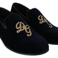 Dolce & Gabbana Elegant Blue Embroidered Loafers