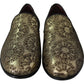 Dolce & Gabbana Gold Jacquard Flats Mens Loafers Shoes