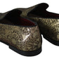 Dolce & Gabbana Gold Jacquard Flats Mens Loafers Shoes