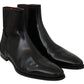 Dolce & Gabbana Elegant Black Leather Chelsea Boots