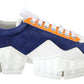 Jimmy Choo Diamond Blue Orange Leather Sneaker