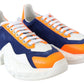 Jimmy Choo Diamond Blue Orange Leather Sneaker