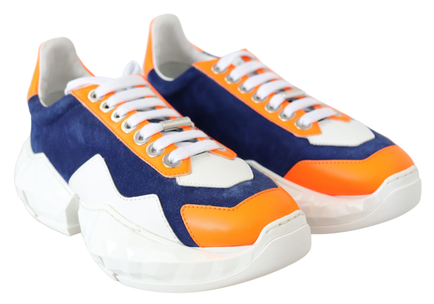 Jimmy Choo Diamond Blue Orange Leather Sneaker