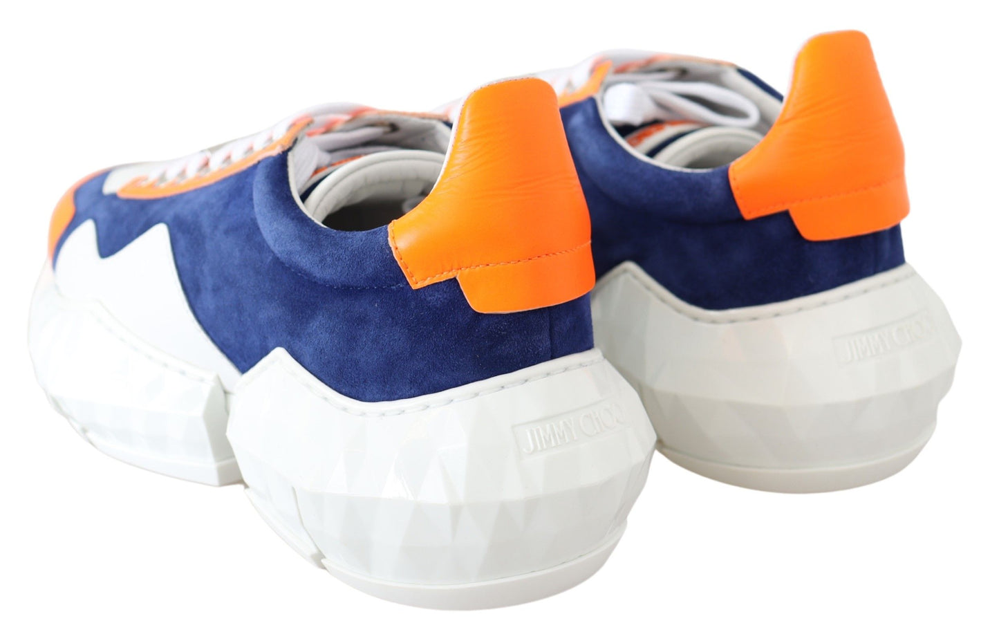 Jimmy Choo Diamond Blue Orange Leather Sneaker