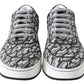 Jimmy Choo Silver Black Glitter Hawaii Sneakers