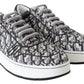 Jimmy Choo Silver Black Glitter Hawaii Sneakers