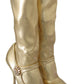 Dolce & Gabbana Gold Rhinestones Ankle Boots Socks Shoes