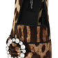 Dolce & Gabbana Brown Leopard Print Crystals Loafers Flats Shoes