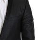 Dolce & Gabbana Black Jacquard Single Breasted GOLD Blazer