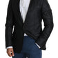 Dolce & Gabbana Black Jacquard Single Breasted GOLD Blazer