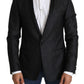 Dolce & Gabbana Black Jacquard Single Breasted GOLD Blazer