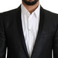 Dolce & Gabbana Black Jacquard Single Breasted GOLD Blazer