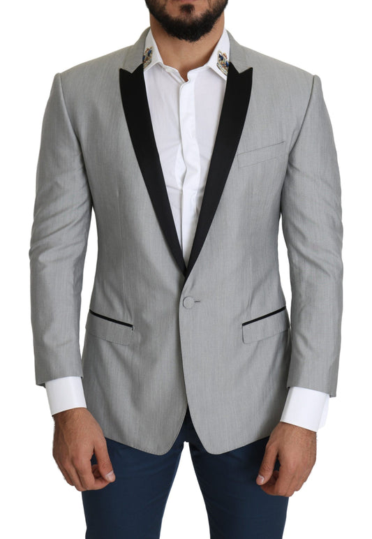 Dolce & Gabbana Light Gray Single Breasted SARTORIA Blazer