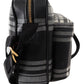 Versace Grey White Plaid Leather Crossbody Bag