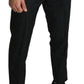 Dolce & Gabbana Black Floral Brocade Slim Trouser Pants