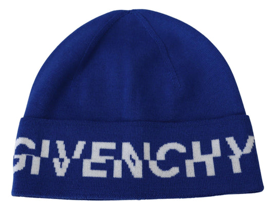 Givenchy Blue Wool Unisex Winter Warm Beanie Hat