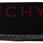 Givenchy Black Red Wool Unisex Winter Warm Wrap Scarf Shawl