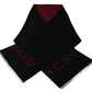 Givenchy Black Red Wool Unisex Winter Warm Wrap Scarf Shawl