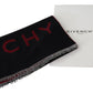 Givenchy Black Red Wool Unisex Winter Warm Wrap Scarf Shawl