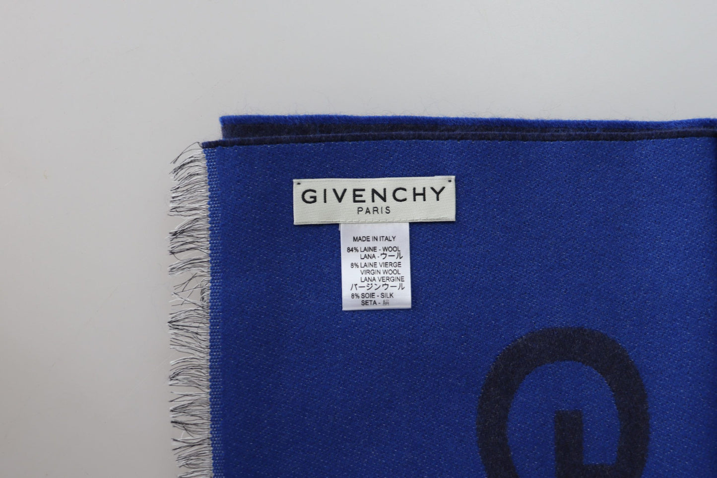 Givenchy Blue Wool Unisex Winter Warm  Scarf Wrap Shawl