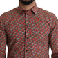 Dolce & Gabbana Red Printed Knight Formal Dress MARTINI Shirt