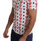 Dolce & Gabbana White Hearts Print  Cotton Men Top T-shirt