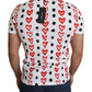 Dolce & Gabbana White Hearts Print  Cotton Men Top T-shirt