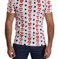 Dolce & Gabbana White Hearts Print  Cotton Men Top T-shirt