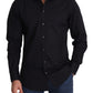 Dolce & Gabbana Black Cotton Stretch Formal GOLD Dress Shirt