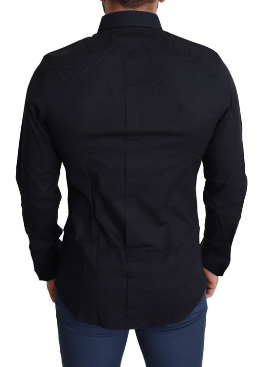 Dolce & Gabbana Black Cotton Formal GOLD Dress Shirt