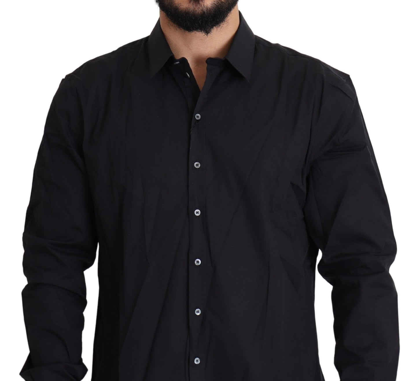 Dolce & Gabbana Black Cotton Stretch Dress SICILIA Shirt