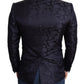 Dolce & Gabbana Blue Floral Jacquard Silk MARTINI Blazer