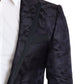 Dolce & Gabbana Blue Floral Jacquard Silk MARTINI Blazer