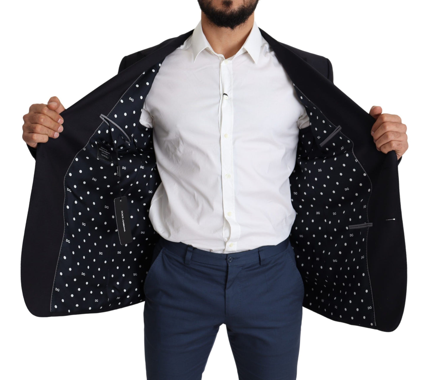 Dolce & Gabbana Black Wool Single Breasted NAPOLI Blazer