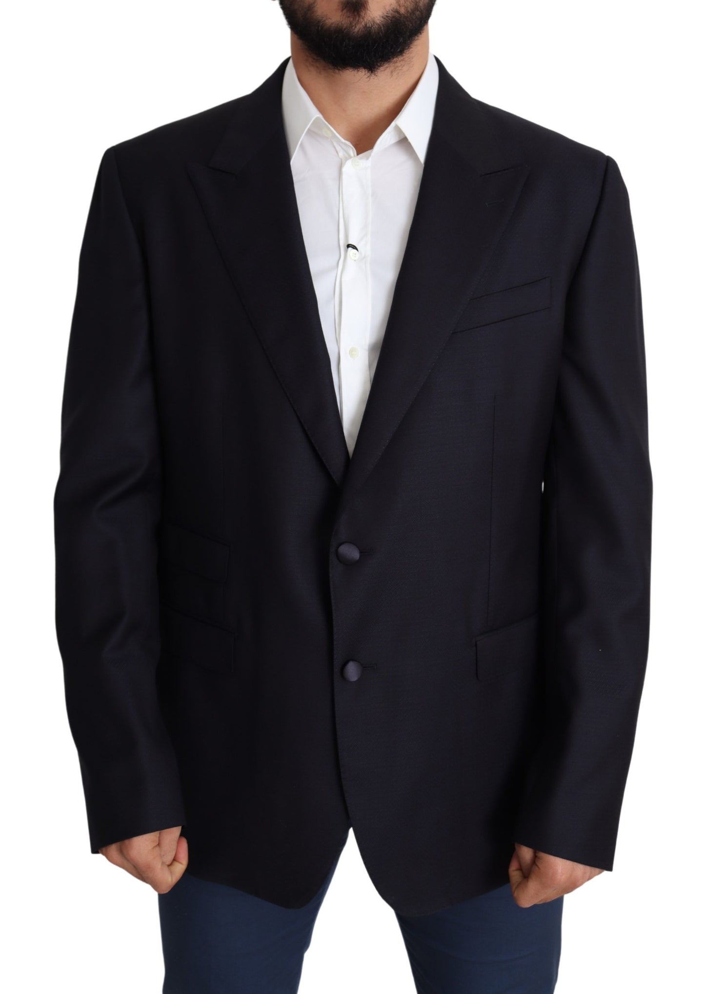 Dolce & Gabbana Black Wool Single Breasted NAPOLI Blazer