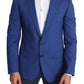 Dolce & Gabbana Blue Wool Single Breasted Coat MARTINI Blazer