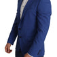 Dolce & Gabbana Blue Wool Single Breasted Coat MARTINI Blazer