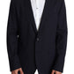 Dolce & Gabbana Black Wool Stretch Men Coat MARTINI Blazer