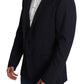 Dolce & Gabbana Black Wool Stretch Men Coat MARTINI Blazer