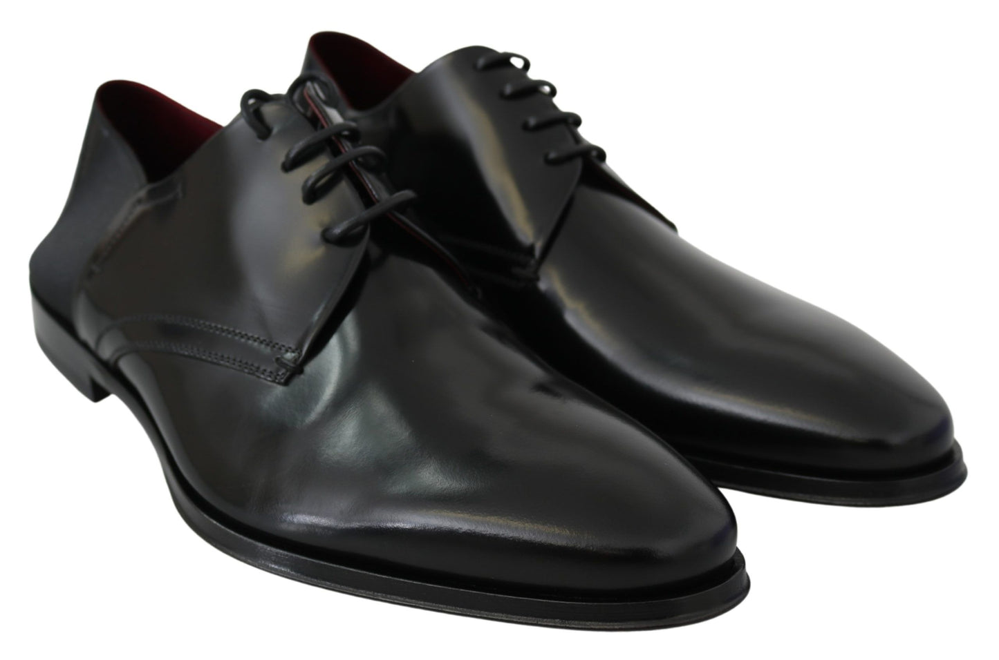 Dolce & Gabbana Black Patent Leather Lace Derby Shoes